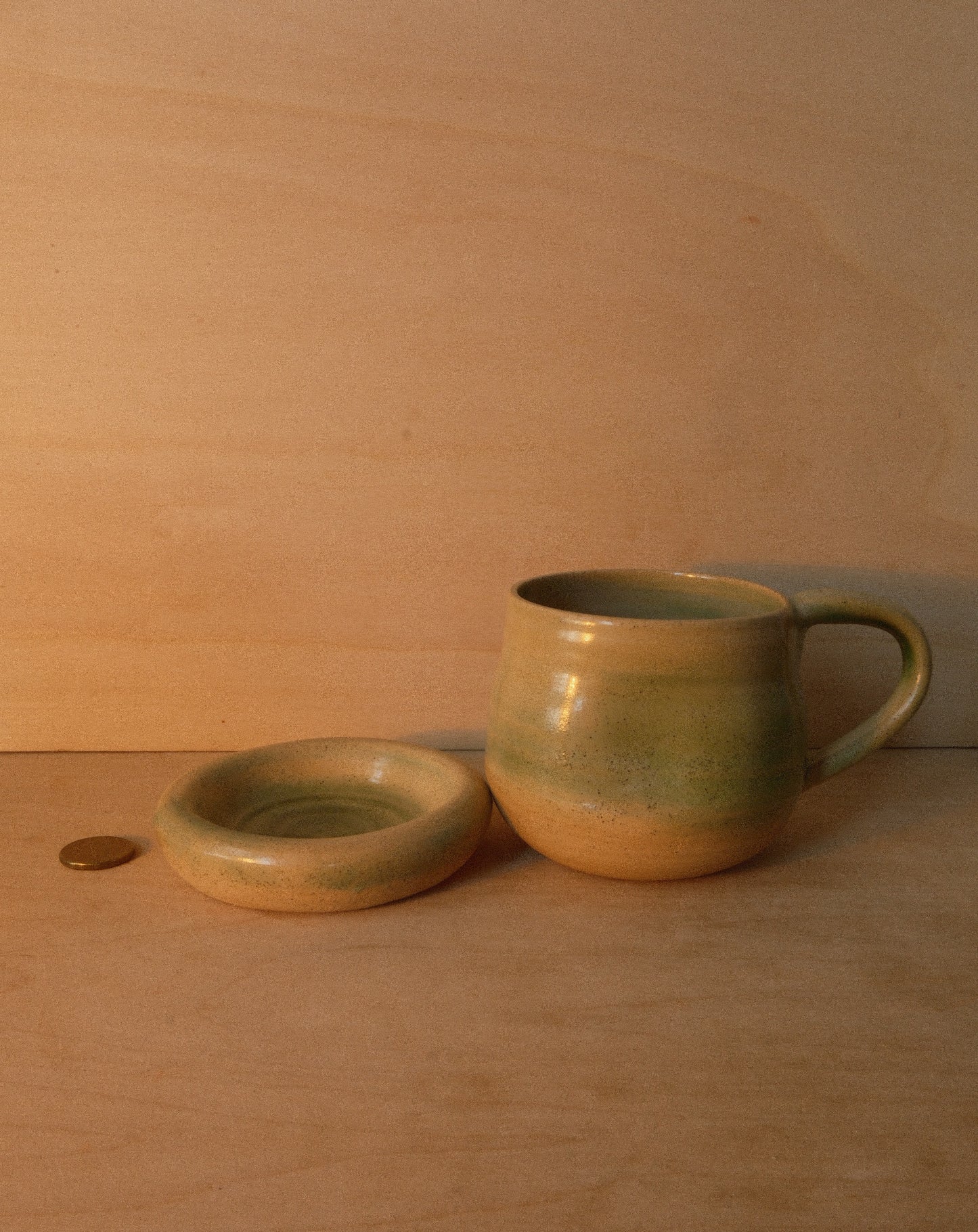 CELADON MUG SAUCER SET