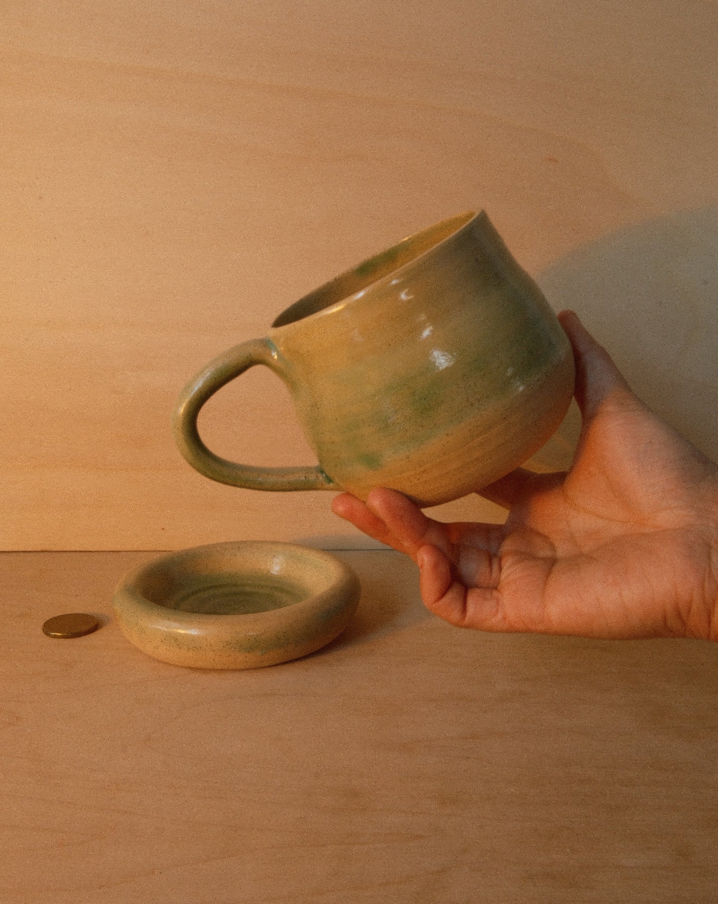 CELADON MUG SAUCER SET