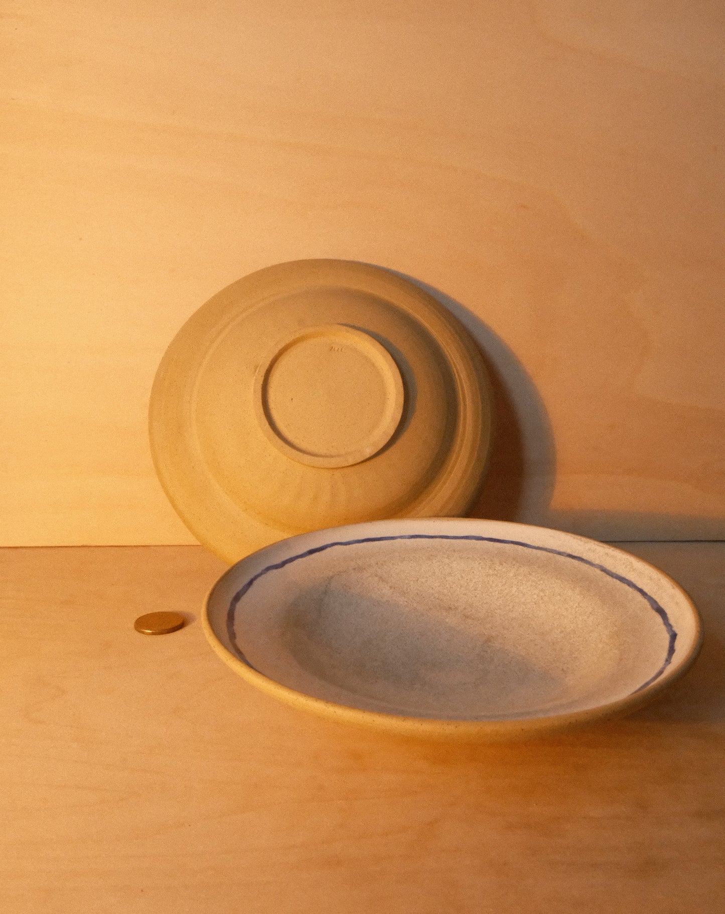 WHITE BLUE LINE PLATE
