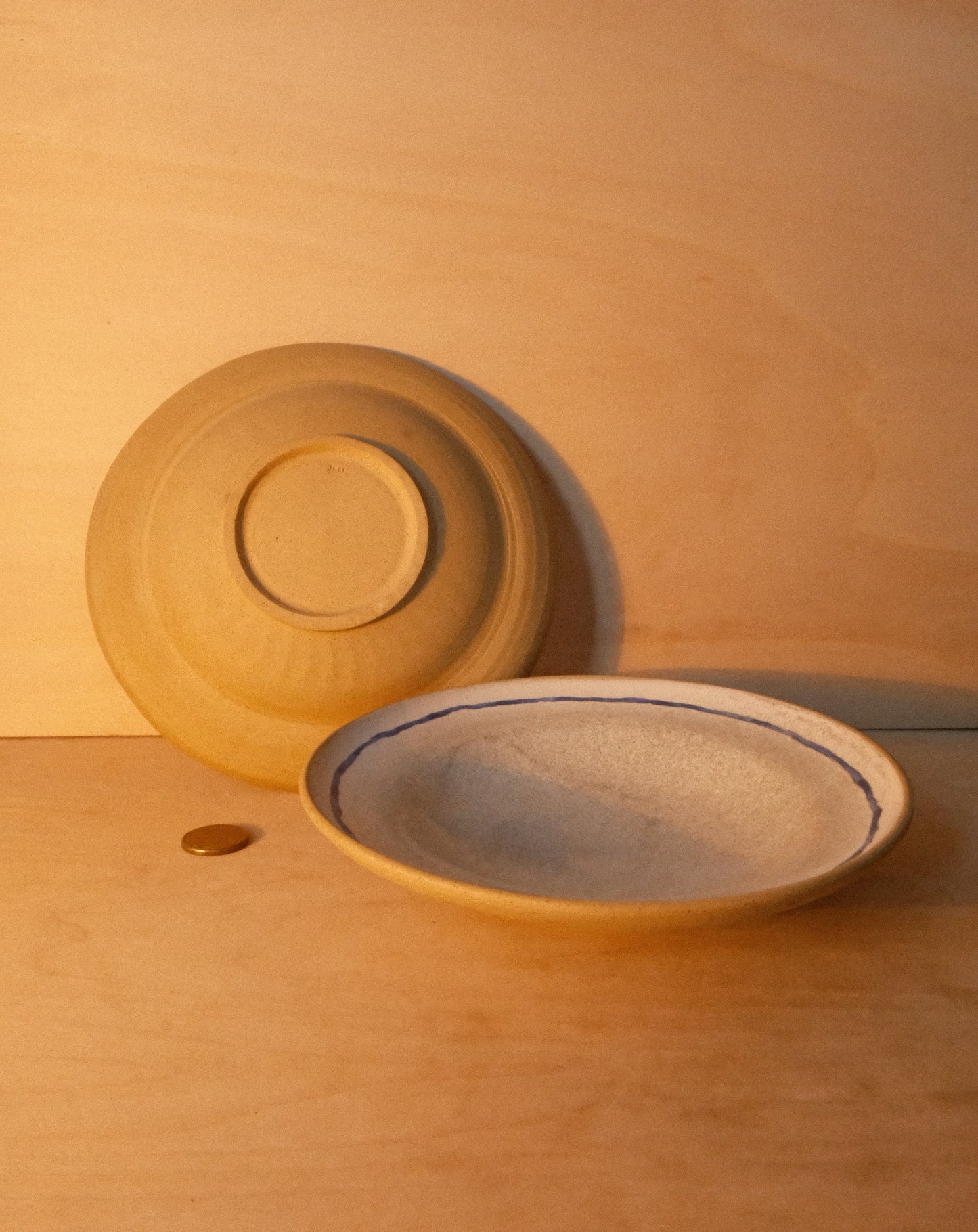 WHITE BLUE LINE PLATE