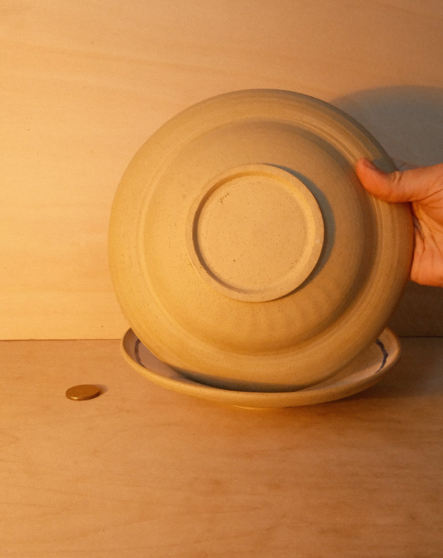 WHITE BLUE LINE PLATE