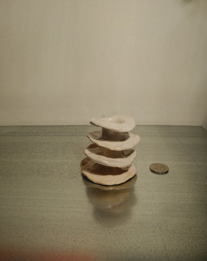 WHITE FUNGI CANDLE HOLDER