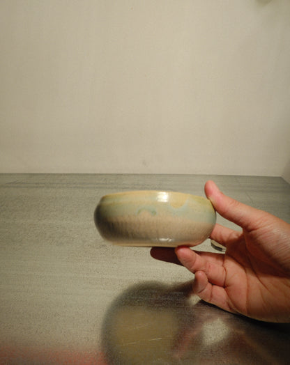 WHITE GREEN LOW BOWL