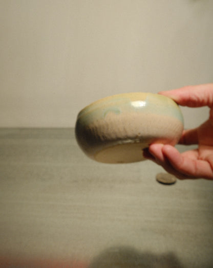 WHITE GREEN LOW BOWL