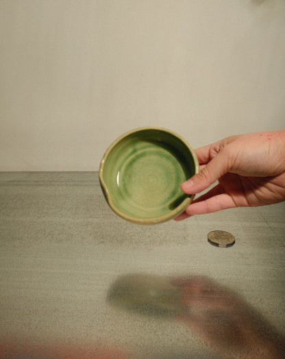 WHITE GREEN LOW BOWL