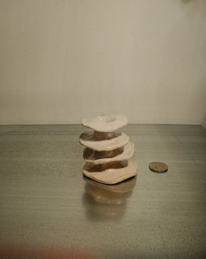 WHITE FUNGI CANDLE HOLDER