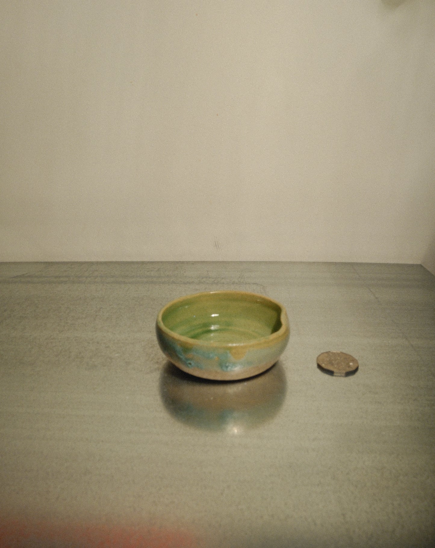WHITE GREEN LOW BOWL