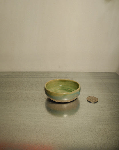 WHITE GREEN LOW BOWL