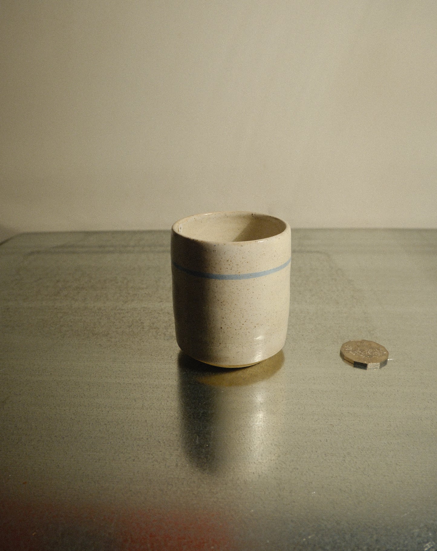 LIGHT BLUE LINE WHITE CUP