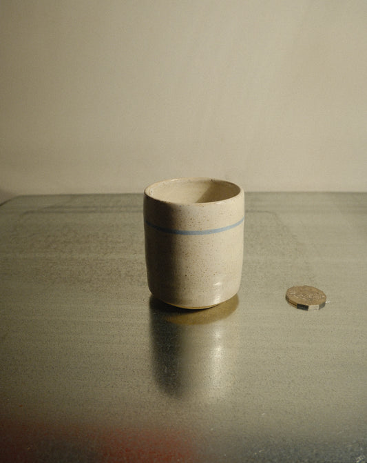 LIGHT BLUE LINE WHITE CUP