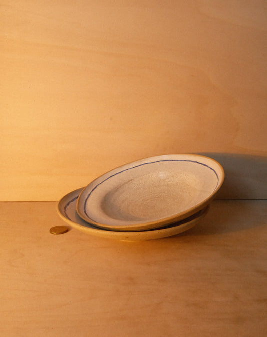 WHITE BLUE LINE PLATE