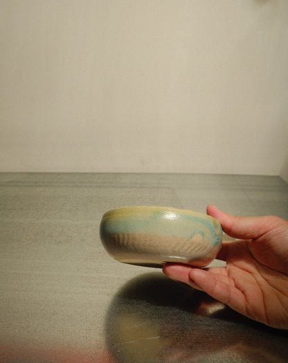 WHITE GREEN LOW BOWL