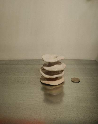 WHITE FUNGI CANDLE HOLDER